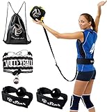 Volleyball Star Training Equipment - 1 Ball Rebounder for Solo Practice Your Serve And Spike +2 Setting Trainer Straps For a Proper Hand Placement +1 Drawstring Backpack +1 Handmade Bracelet