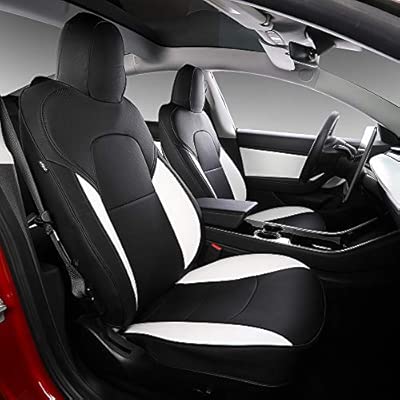 Model 3 Car Seat Cover Pu Leather Cover All Season Protection 9pcs For Tesla Model 3 2017 2018 2019 Whiteblack