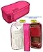 JAVOedge Women's Double-Sided Cosmetic Toiletry, Dark Pink, 8