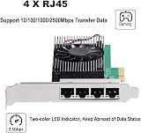 Oikabio I225 PCIe X4 4-Port 2.5G Gigabit Ethernet Network Adapter NIC LAN Card view 4