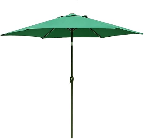 Amazon Com Le Papillon 9 Ft Outdoor Patio Umbrella Aluminum Table Market Umbrella 6 Ribs Crank Lift Push Button Tilt Green Garden Outdoor