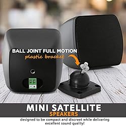 PyleUsa Mini Satellite Speaker - 3'' Surface-Mount