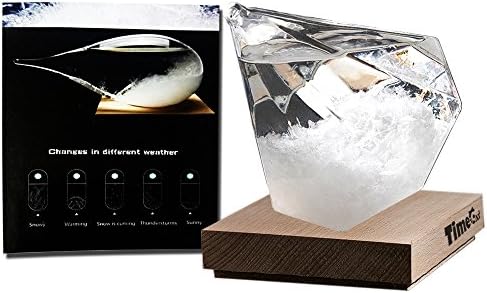 Time Cat Creative Stylish Storm Glass weather predictor bottles Forecast bottles Barometer weather glass -DIY Carving commemorative edition Decorative Bottles Crafts (Diamonds)