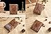 Men's Wallet, NaSUMTUO RFID Blocking Minimalist Vintage Cowhide Leather Wallet with Double Zipper Pocket for Men (Brown)