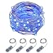 ITART Micro LED String Lights 4 Packs Fairy Lights Battery Operated 6ft 20 LED Ultra Thin Silver Wire Rope Lights Waterproof for Party Christmas Decorations (Blue) primary