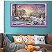 Joy Sunday Counted Cross Stitch Kits, Winter Travel Cross-Stitch Sets Embroidery Kit 14CT White Canvas 24''x16''