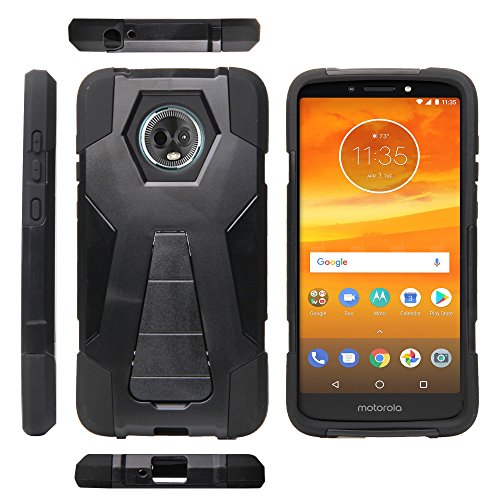 MOTO E5 PLAY CRUISE 5.2" MOTO E5 PLAY 5.2" Case, Trishield Gear Dual layer Hybrid Rugged Black Phone Cover With Built In Kickstand For MOTO E5 PLAY Parasailing
