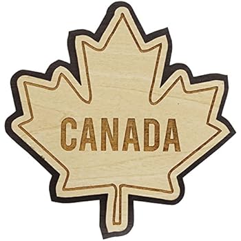 Printtoo Wooden Engraved Canada Map Fridge Magnet Souvenir Gift Collectibles