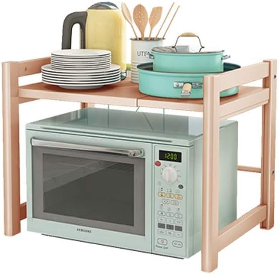 Amazon Com Xiaokeai Retractable Kitchen Microwave Oven Rack Kitchen Shelf Organizer For Cabinet Counter Cupboard Pantry Expandable Blue Pink Black Color Green Furniture Decor
