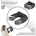 Kmall Inflatable Travel Neck Pillow for Airplane Travel Best Neck Support Sleep Travel Pillow with Super Comfort Pillow Case, Gray, 11.5x11.2x5.1 inches