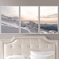 3 Piece Framed Canvas Wall Art Snow Mountain Canvas Prints Home Artwork Decoration for Living Room,Bedroom - 16