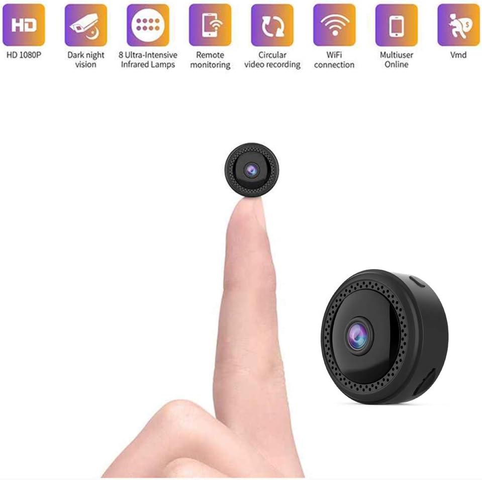 Mini cámara espía, HD 1080P inalámbrica oculta visión nocturna pequeña cubierta Nanny Cam hogar