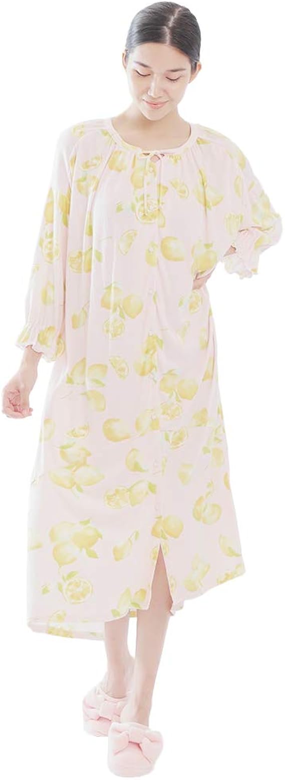 Amazon ナルエー シトラスレモン ワンピース 21 レディース ルームウェア パジャマ ワンピース フリーサイズ ピンク ルームワンピース ネグリジェ 通販