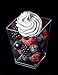 ImpiriLux 5 oz Dessert Cups with Spoons | Pack of 50 Tall Square Plastic Dessert Cups + 50 Spoons (50)