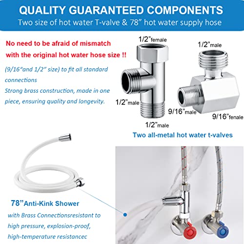 Hot and Cold Bidet Mixing Valve Kit,SonTiy Warm Bidet Tadapter Metal T