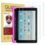 [2-Pack] OMOTON Screen Protector for Fire HD 10 / Fire HD 10 Kids Edition, Tempered Glass/HD / 9H Hardness
