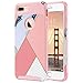ULAK iPhone 7 Plus Case, Slim Flexible TPU Rugged Rubber Anti Scratch Hard Cover Thin Case with Design for Apple iPhone 7 Plus 5.5 inch, Pink Geometric Marble