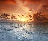Red Sun by Elementem Photography: 20" x 24" Large Landscape Photo Canvas Print - Modern Wall Art Ready to Hang