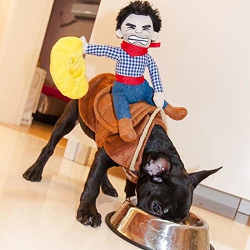 PROtastic Pet Dog Halloween Cowboy Funny Costume Dog Riders Clothes (Small)