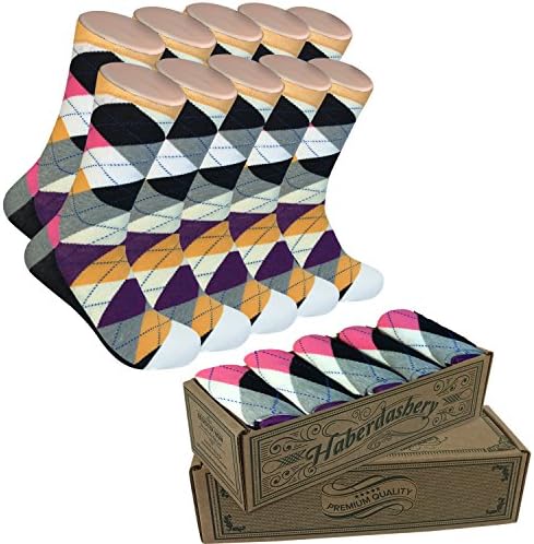 Men's Matching Dress Socks | Groomsmen Weddings Party Events | Gala 2 Collection (Pink Cream Black Argyle Men's Socks)