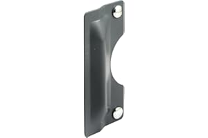 Prime-Line U 9500 Latch Guard Plate Cover – Protect Against Forced Entry, Easy to Install on Out-Swinging Doors – Gray (Single Pack)