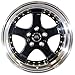 MST MT07 17X9 4x100/4X114.3 ET20 Black w/Machined Lip Gold Rivets (Qty of 1)