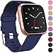 Maledan Compatible with Fitbit Versa Bands for Women Men, Small, Dark Blue