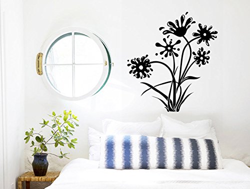 Homefulcomely PVC Wall Stickers Ink flower nursery baseboard home decoration green living room loungeWallpaper61 cm x 66 cm