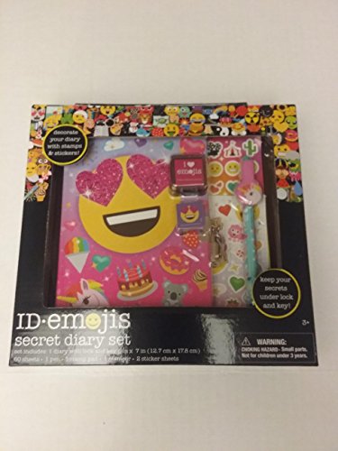 HOT SELLER!!!!! ID.EMOJIS HEART EYES Secret Diary Set (Diary With Lock and Key 60 Sheets, Click Pen, Stamp Pad, Stamper, 2 Sticker Sheets