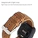 KADES Compatible for Fitbit Versa Band, Classic Genuine Leather Strap with Quick Release Pin Compatible for Fitbit Versa Smart Watch, 5.5