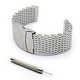 Ritche 24mm Stainless Steel Shark Mesh Milanese Watch Band