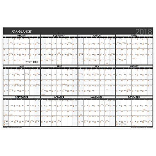 AT-A-GLANCE Wall Calendar, January 2018 - December 2018, 24