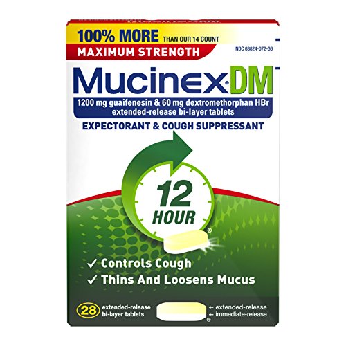 Mucinex DM Maximum Strength 12Hour Expectorant and Cough Suppressant Tablets, 28 Count in Saudi