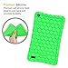 Fintie Silicone Case for All-New Amazon Fire 7 Tablet (7th Generation, 2017 Release) - [Honey Comb Upgraded Version] [Kids Friendly] Light Weight [Anti Slip] Shock Proof Protective Cover, Green