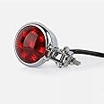 FUKWUNTO Motorcycle Tail Light LED Retro Red Brake Light Rear Brake Tail Light for ATV Cafe Racer Bobber Chopper cruiser Stop Light (Silver Red)