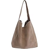 Gogobear Suede Purses for Women, Large Capacity Slouchy Shoulder Bags Retro Soft Leather Hobo Bag Tote Handbag