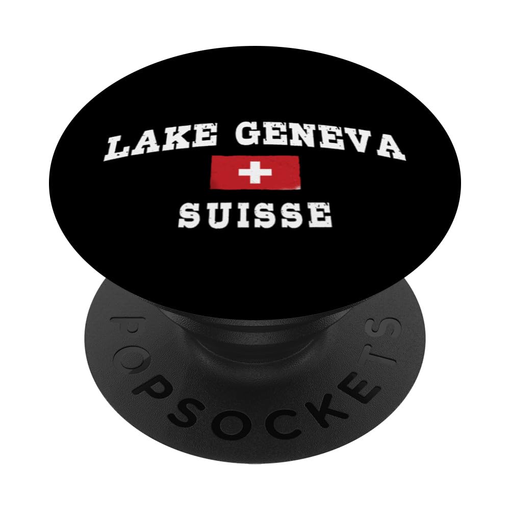 Lake Geneva Suisse Attractions Swiss Flag PopSockets Swappable PopGrip