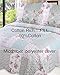 English Roses Quilt Set, Cotton Rich, Prewashed, Preshrunk; as Bedspread, Bedcover, Coverlet, Bed Throw Spreads Twin Size Bedspreads, Summer Quilts, Lightweight Summer Bedspreads Twin Size Quilt
