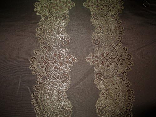 Swatch Sample Fabric Robert Allen Beacon Hill Le Reve Sable Silk Embroidered​d Drapery II12