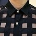 OUYE Men's Long Sleeve Plaid See Through Casual Shirt 4X-Large Black