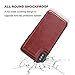 iPhone Xs Max Wallet Case with Card Holder,OT ONETOP Premium PU Leather Kickstand Card Slots Case,Double Magnetic Clasp and Durable Shockproof Cover 6.5 Inch(Brown)