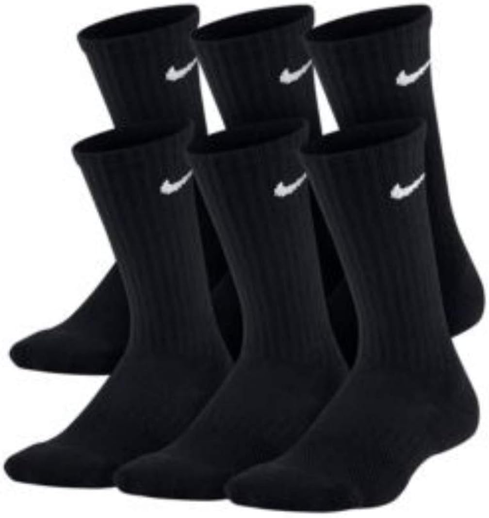 NIKE DriFit Classic Cushioned Crew Socks 6 PAIR Black with