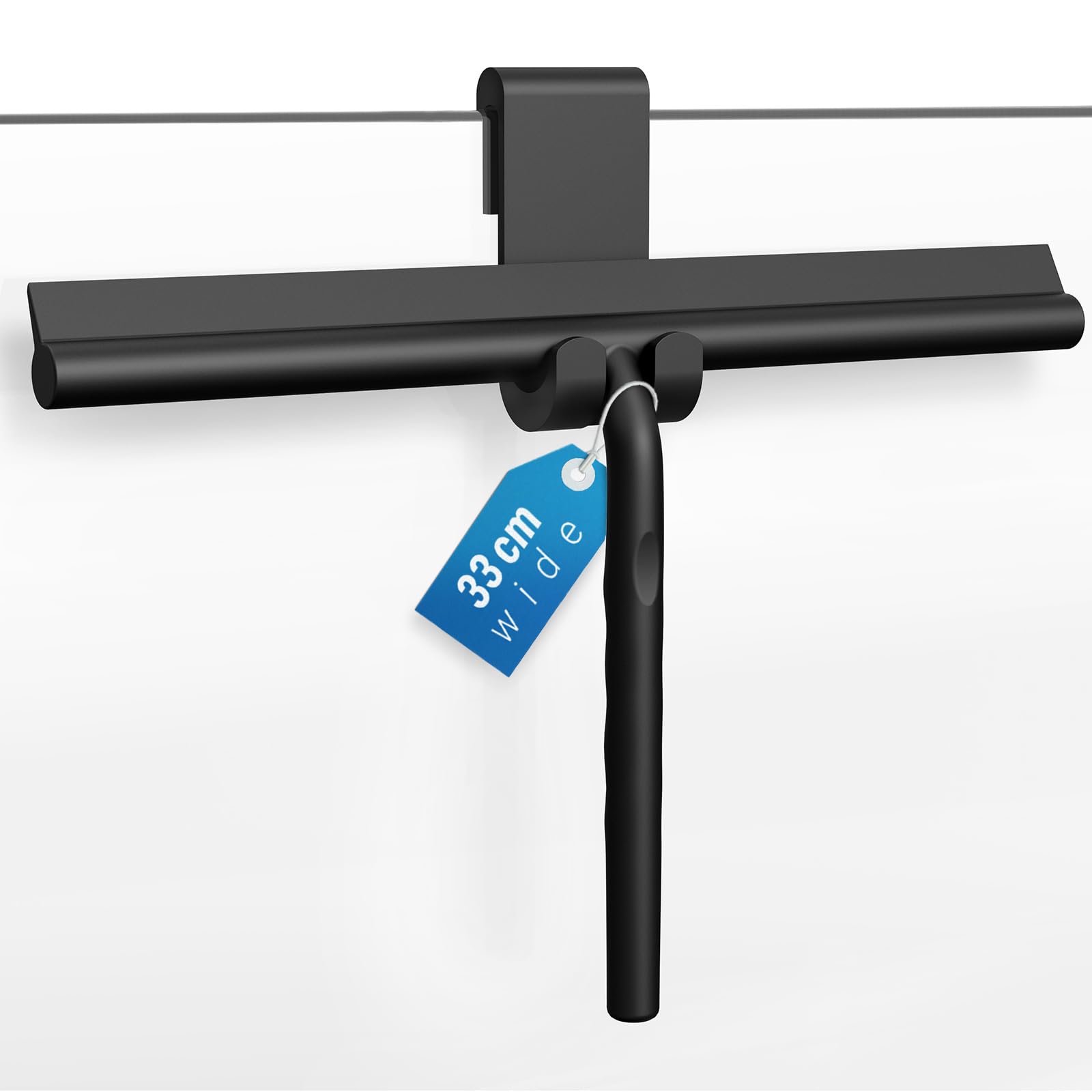 ecooe Silicone Shower Squeegee Shower Screen Wiper with Stainless Steel Core 13in / 33cm, Squeegee Shower Cleaner with Hook, Shower Scraper for Bathroom Mirror Window Glass Cleaning