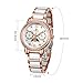 MAMONA Women's Rose Gold Chronograph Watch & Bracelet Set StainlessSteel/Ceramic with Calendar L58010RGGT