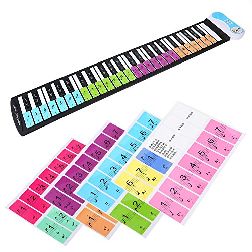 Removable Piano Stickers,Electronic Keyboard Note Keys Stickers Labels
