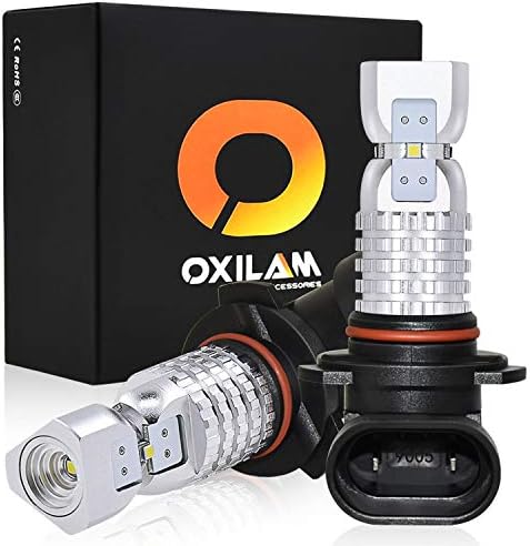 OXILAM 9005 LED Fog Light Bulbs Extremely Bright 6000K Xenon White HB3 Fog Lights or DRL Replacement (Pack of 2)