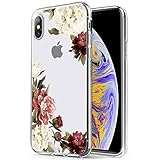 iPhone Xs Max Case, iPhone Xs Max Case with Flowers, Ueokeird Slim Shockproof Clear Floral Pattern Soft Flexible TPU Back Phone Cove for Apple iPhone Xs Max 6.5 inch (2018) (Blossom Flower)