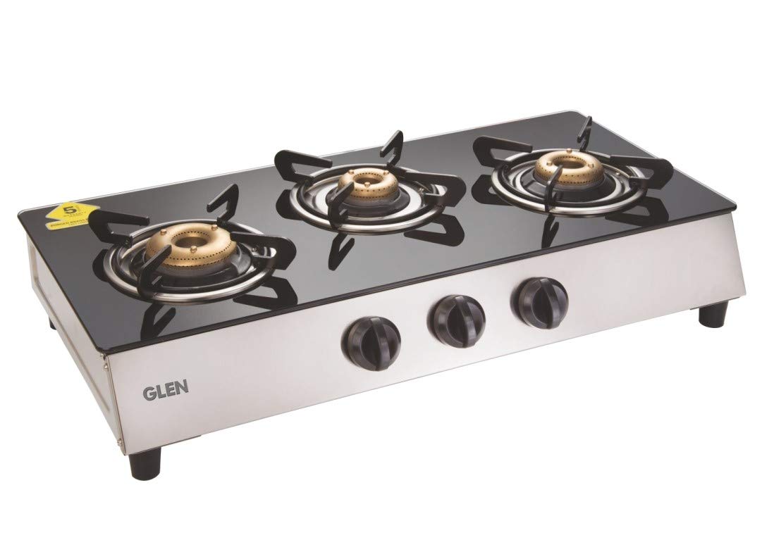Buy Glen 3 Burner Stainless Steel Plus Glass Gas Stove 1035 GT Retro
