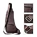 Leathario Men's Leather Retro Chest Sling bag Crossbody Shoulder Bag Multipurpose Backpack Deep Brown