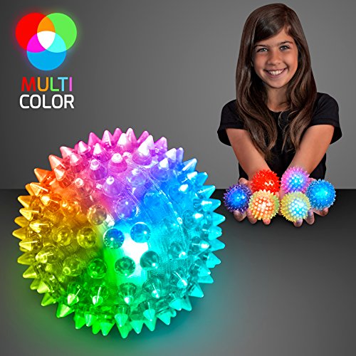Soft Spike Flashing Light Up Bounce Balls (Set of 6)